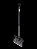 Лопата для снега снеговая № 5 с ал.планкой, ал. черенком и V-р. черная (Берхаус) - изображение 1