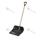 Лопата для снега "Зима" №8 с ал.планкой d-32 с дер.черенком 1сорт и V-образной ручкой - изображение 1