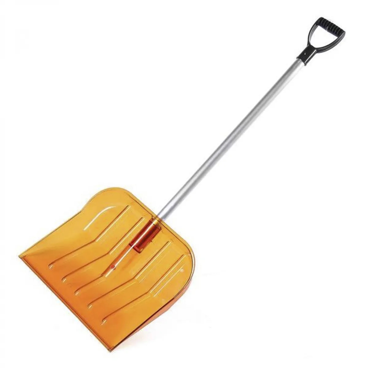 Лопата для снега "Зима" №3 (поликарбонат) d-32 цветная с алюм.черенком и V-образной ручкой