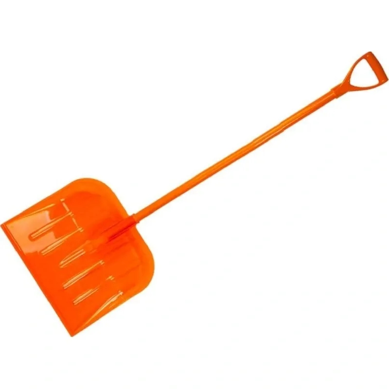 Лопата для снега "Лиса" (поликарбонат) d-32 с метал. чер. в пвх оплетке и V-ручкой "Элита"