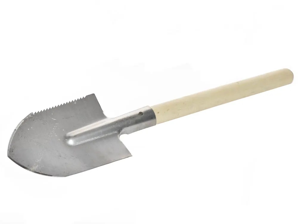 Лопатка туристическая с зубчиками нержавеющая сталь (1,5мм.) с черенком