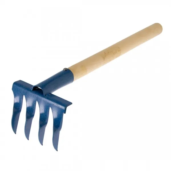 Грабли 4-х зубые витые, 2мм, порошковая окраска с черенком ГВ-4