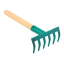 Грабли 6-ти зубые прямые, 2,5мм, порошковая окраска с черенком ГП-6 - изображение 1