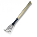 Грабли веерные цветочные проволочные 
6-ти зубые оцинкованные с черенком  - изображение 1