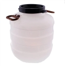 Бочка 30 л. Дачная круглая белая (усиленные ручки,V=32,7л, диаметр горла внешний  - 220мм , внутренний - 195мм) пищевая - изображение 1