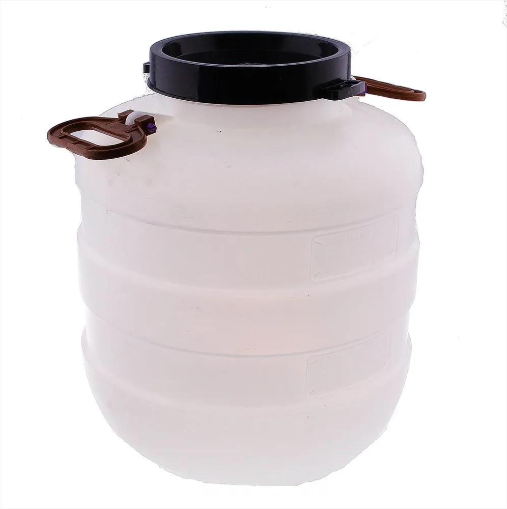 Бочка 30 л. Дачная круглая белая (усиленные ручки,V=32,7л, диаметр горла внешний  - 220мм , внутренний - 195мм) пищевая