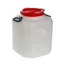 Бочка 40 л. Дачная квадратная белая (усиленные ручки,V=44,2л, диаметр горла внешний  - 220мм, внутренний - 195мм) пищевая - изображение 1