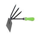 Мотыжка комбинир. 3-х зубая с лопаткой "ПРОФИ" с  металлическийчеренком и пластиковойручкой - изображение 1