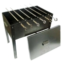 Мангал-коптильня "Эконом" в плёнке + 5х370 шампуров - изображение 1