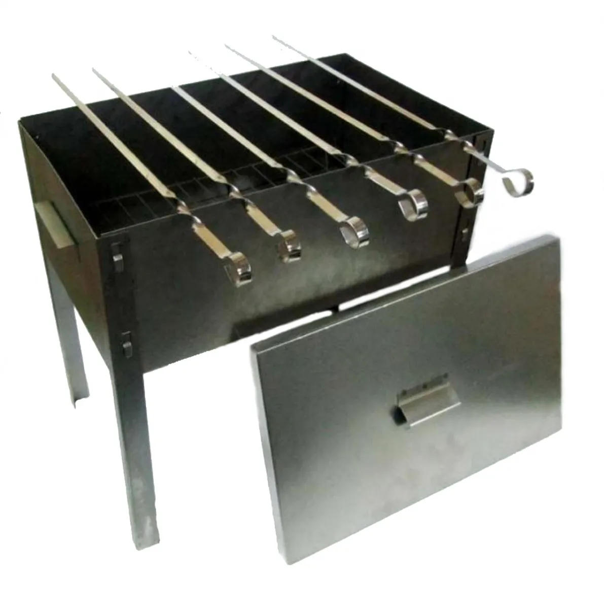 Мангал-коптильня "Эконом" в плёнке + 5х370 шампуров