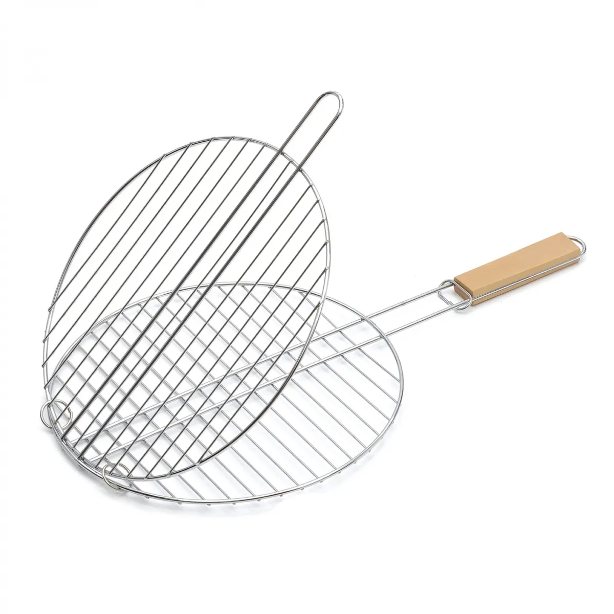 Решетка для мяса круглая, хром, с дер.руч.