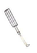 Решетка для сосисок, хром, с дер. руч. - изображение 1