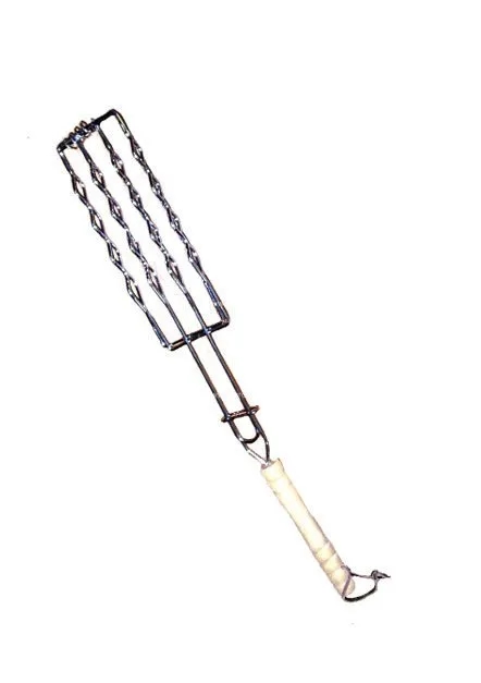 Решетка для сосисок, хром, с дер. руч.