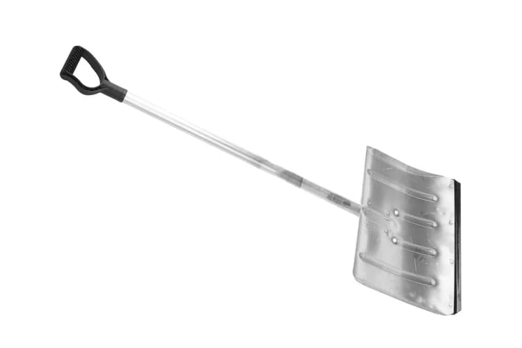 Лопата для снега снеговая "Элита" алюминиевая с накладкой с алюм.черенком и V-образной ручкой