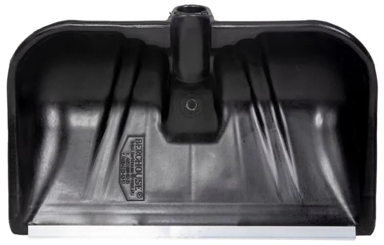 Лопата для снега снеговая № 5 с ал.планкой, черная d-35мм (Берхаус)