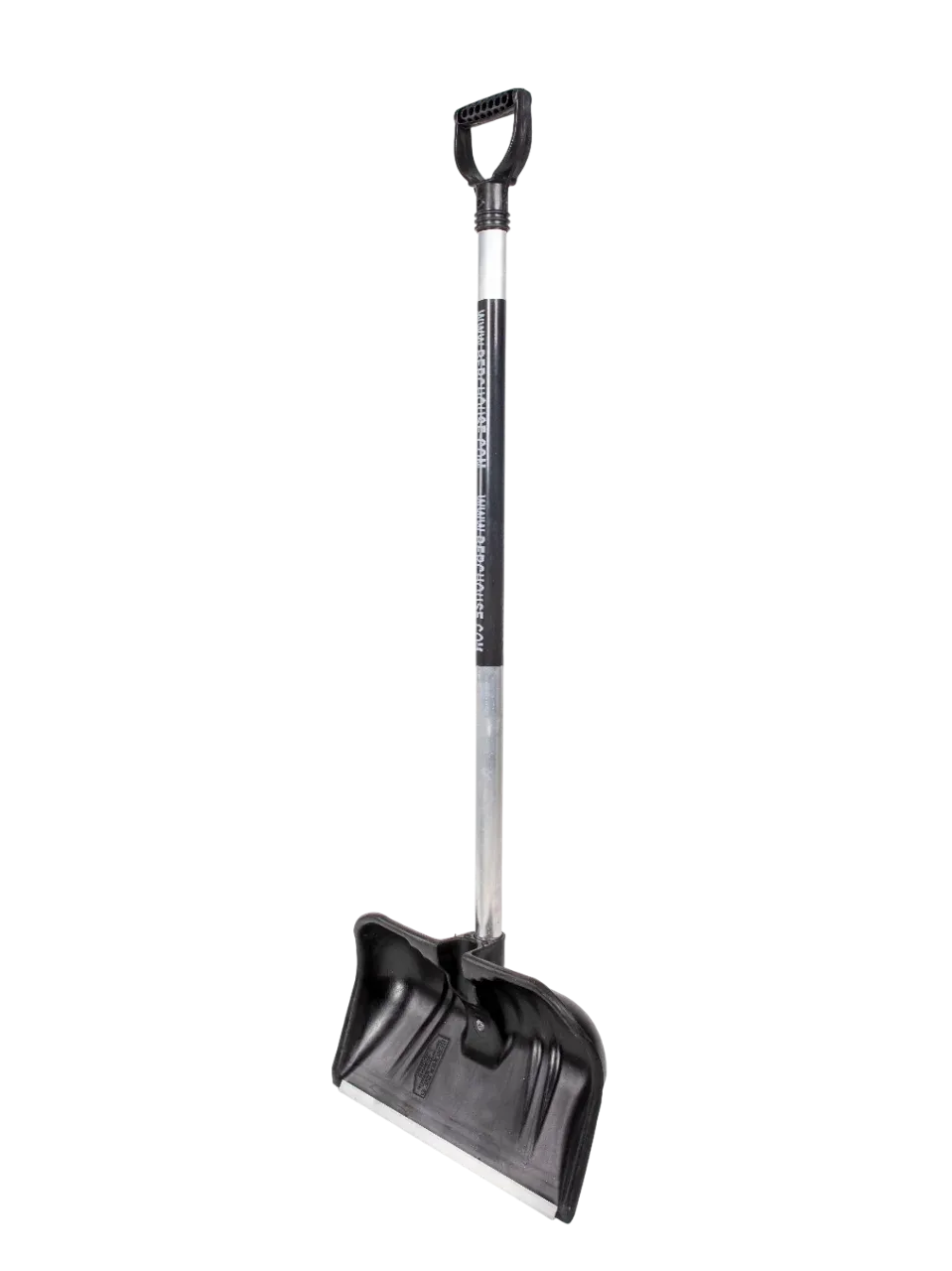 Лопата для снега снеговая № 5 с ал.планкой, ал. черенком и V-р. черная (Берхаус) - изображение 1