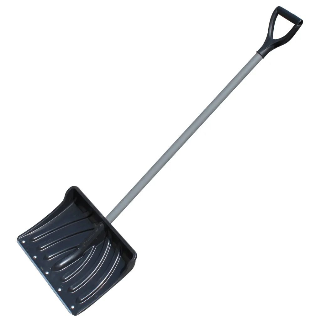 Лопата для снега "Крепыш" с оц.планкой, алюм. чер. и V-обр. ручкой - изображение 1