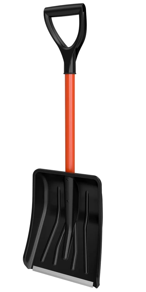 Лопата автомобильная с ал.планкой "АвтоВитязь", с ПВХ оплёткой черенка дл. 810 мм, ручкой 