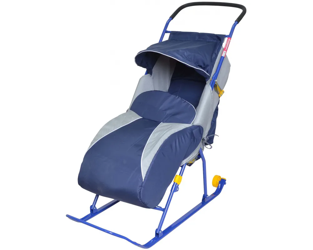 Санки-коляска складные с козырьком и чехлом   - изображение 1