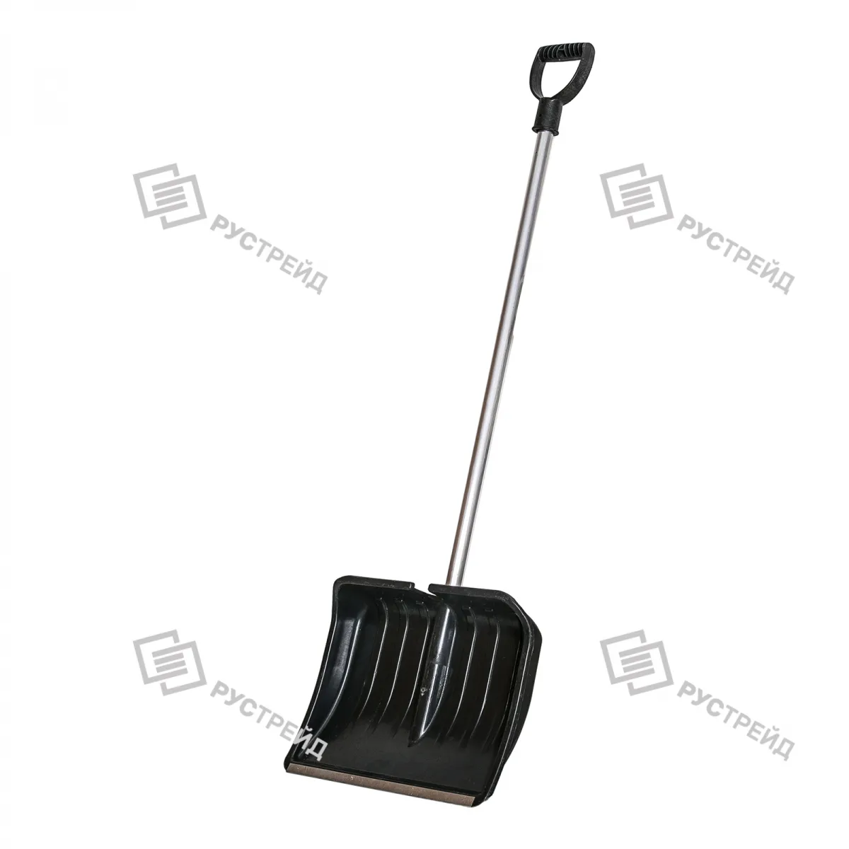 Лопата для снега "Зима" №5 с оц.планкой d-30 с алюмин.черенком и V-образной ручкой