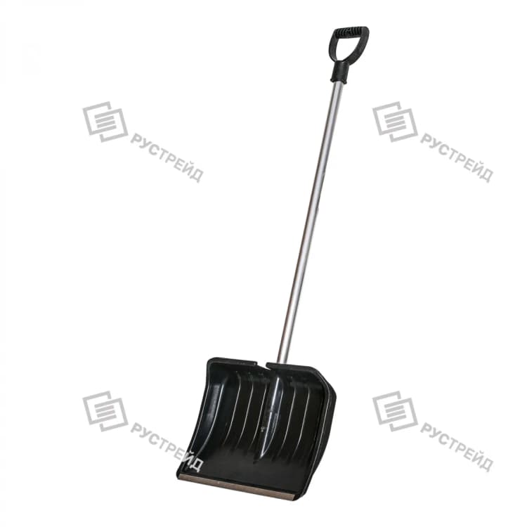 Лопата для снега "Зима" №5 с оц.планкой d-30 с алюмин.черенком и V-образной ручкой