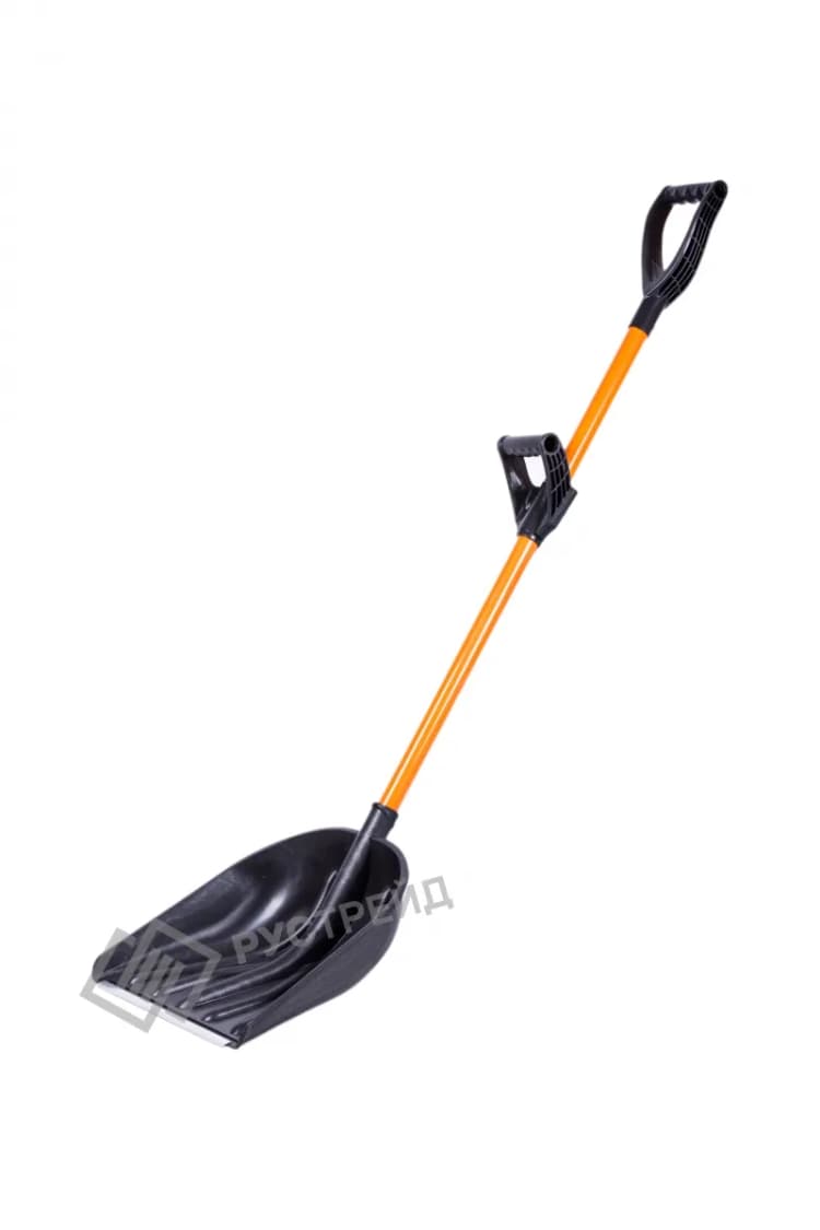 Лопата для снега "Рысь" с ал.планкой с крашеным алюмин.черенком, с доп. ручкой "Элита"