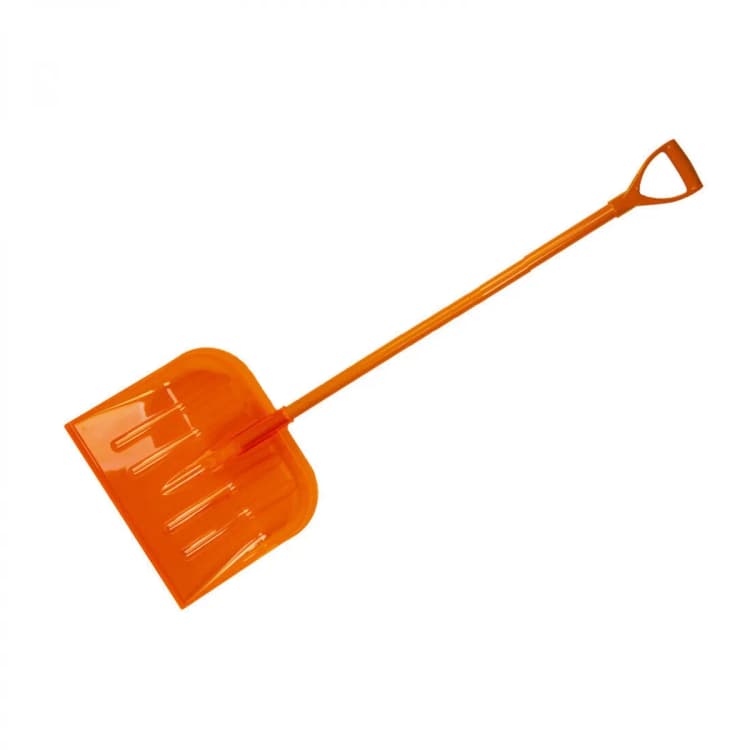 Лопата для снега "Лиса" (поликарбонат) d-32 с фибергласовым черенком и V-ручкой Элита