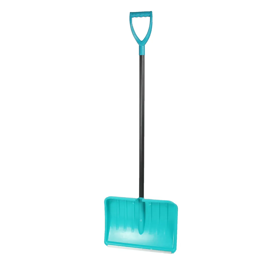 Лопата для снега "Зима №5 - ПРОФИ" ( ковш бирюзовая первичка с алюм.планкой, черный мет.черенок в ПВХ оплетке, бирюзовая ручка Элита ) - изображение 1
