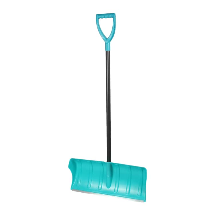 Лопата для снега "Зима №7 - ПРОФИ" ( ковш бирюзовая первичка с алюм.планкой, черный мет.черенок в ПВХ оплетке, бирюзовая ручка Элита )