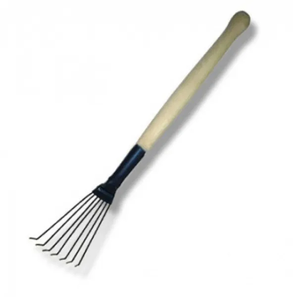 Грабли веерные цветочные проволочные 
6-ти зубые оцинкованные с черенком  - изображение 1