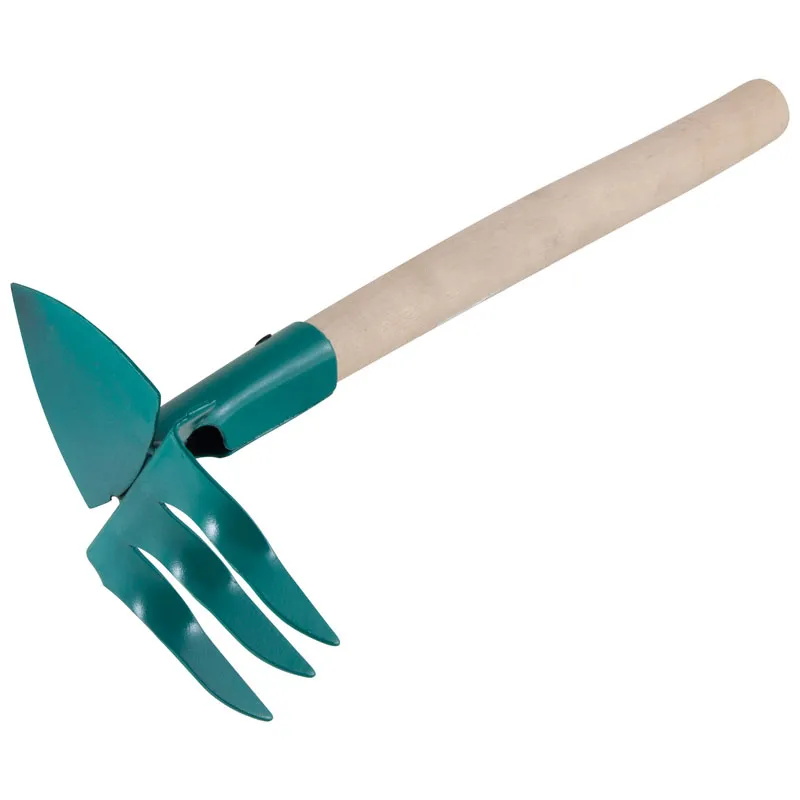 Мотыжка комбинир. 3-х зубая с лепестком с  черенком - изображение 1