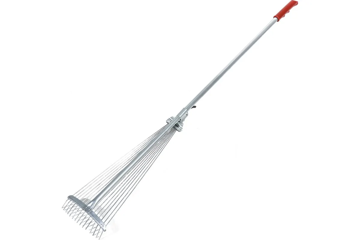 Грабли пластинчатые раздвижные 15 зубые с металлическим черенком (Павлово) - изображение 1