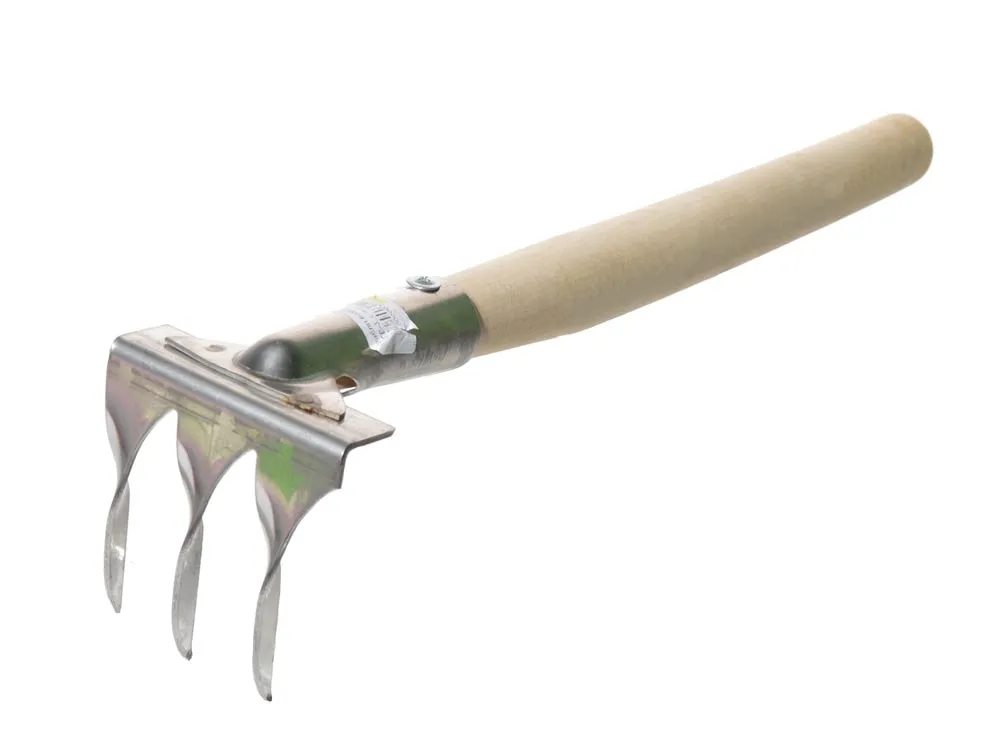 Грабли нержавеющая сталь 3-х зубые витые, с черенком ГВ-3 