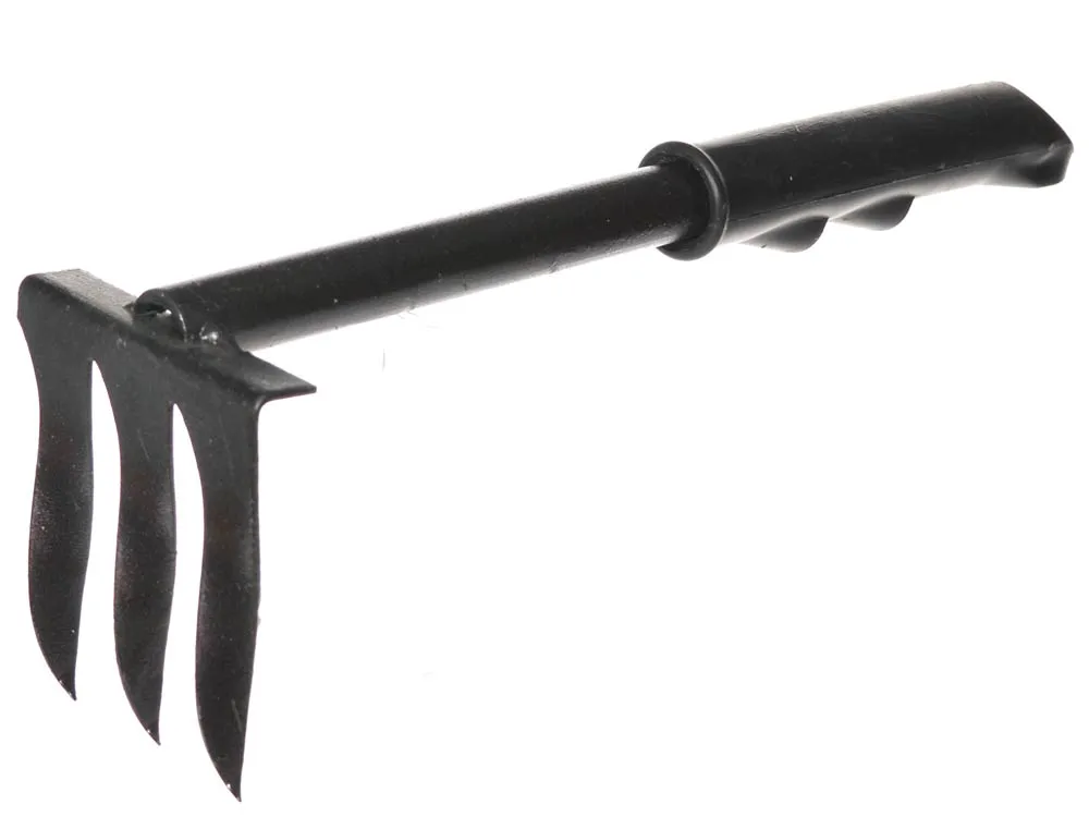 Грабли 3-х зубые прямые, 2,5мм "ПРОФИ" металлическим черенком и пластиковой ручкой ГП-3 - изображение 1