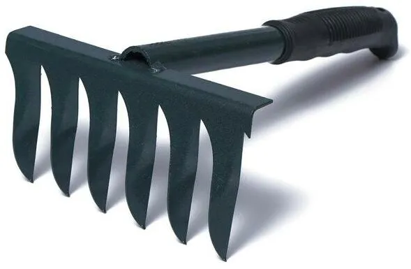 Грабли 6-ти зубые прямые, 2,5мм "ПРОФИ" металлическим черенком и пластиковой ручкой ГП-6  - изображение 1