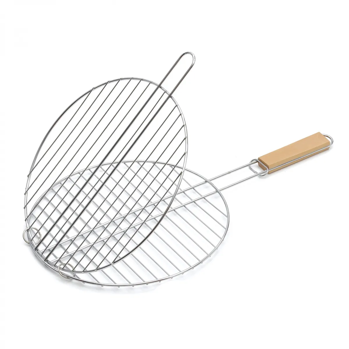 Решетка для мяса круглая, хром, с дер.руч.