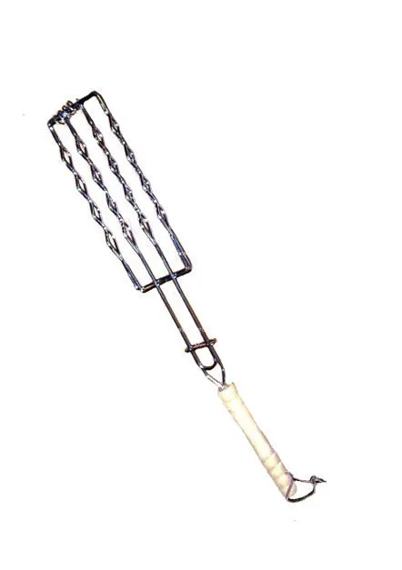 Решетка для сосисок, хром, с дер. руч. - изображение 1