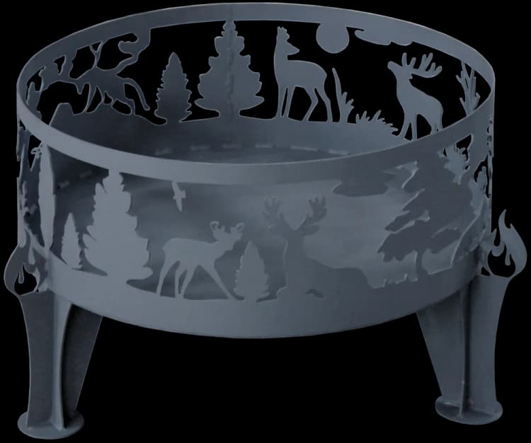 Очаг "Лес"
диаметр 600мм, высота 450мм, вес- 12,5 кг,окрашена термостойкой эмалью до 1000 градусов,вес 14 кг упаковка-стрейч пленка
