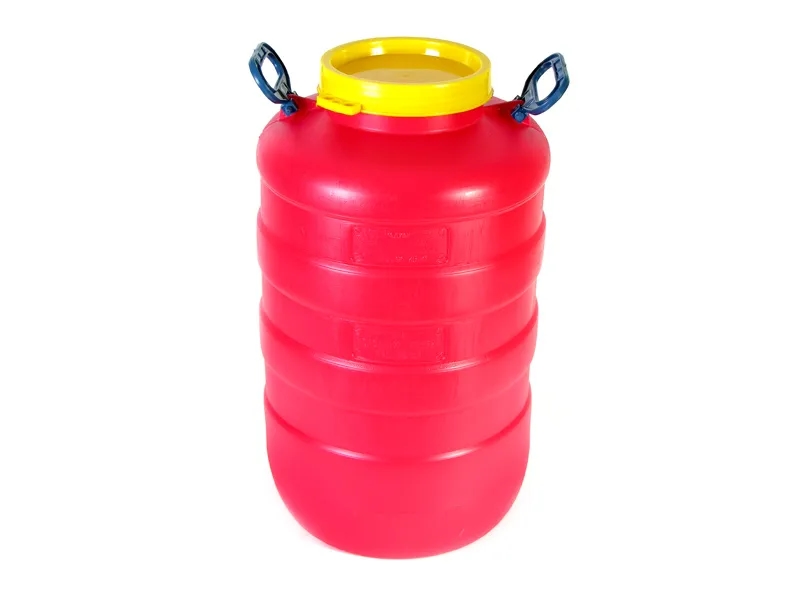 Бочка 50 л. Дачная круглая цветная (усиленные ручки,V=52л, диаметр горла внешний - 220мм, внутренний - 195мм) пищевая